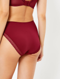 2 Pack Lace Trim High Leg Knickers