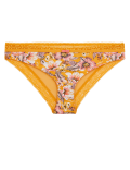 Tropical Print Lace Trim Brazilian Knickers