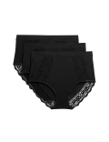 3pk Cotton Rich Lace Full Brief Stoma Knickers