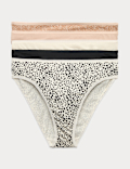 5pk Pure Cotton High Leg Knickers