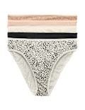 5pk Pure Cotton High Leg Knickers