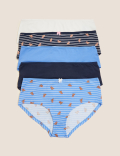 5pk Cotton Lycra Dog Print Low Rise Short