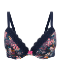 Lace Trim Wired Plunge Bra A-E