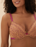 Lace Underwired Plunge Bra A-E