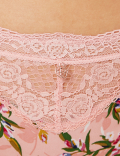 Silk & Lace Printed High Leg Knickers