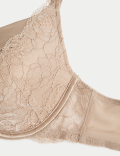 Lace Wired Full Cup Bra With Silk A-E