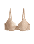 Lace Wired Full Cup Bra With Silk A-E