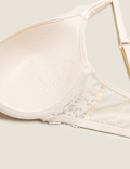 Lace Wired Full Cup Bra With Silk A-E