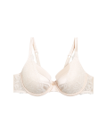Lace Wired Full Cup Bra With Silk A-E