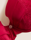 Lace Wired Full Cup Bra With Silk A-E