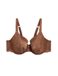 Lace Wired Full Cup Bra With Silk A-E