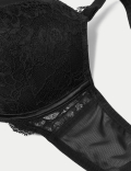 Lace Wired Full Cup Bra With Silk A-E