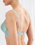 Silk & Lace Trim Non-Padded Balcony Bra