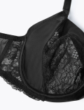 Silk & Lace Trim Non-Padded Balcony Bra