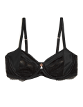 Silk & Lace Trim Non-Padded Balcony Bra