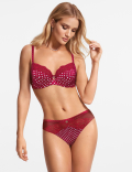 Silk & Lace Spot Non-Padded Balcony Bra B-G