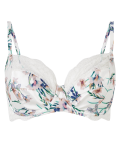 Silk & Lace Floral Non Padded Balcony Bra B-G