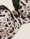 Silk & Lace Animal Print Balcony Bra A-E