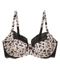 Silk & Lace Animal Print Balcony Bra A-E