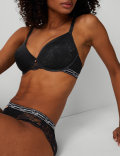 Lace Wired Padded Full Cup Bra A-E