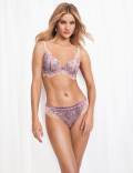 Floral Embroidered Padded Plunge Bra A-E