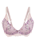 Floral Embroidered Padded Plunge Bra A-E