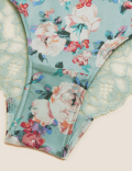 Silk & Lace Floral Brazilian Knickers