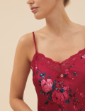 Rose Print Silk Cami
