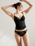 Pleat & Lace High Leg Knickers