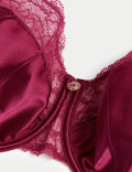 Claret Silk & Lace Wired Full Cup Bra F-H