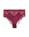 Silk & Lace High Waisted Brazilian Knickers