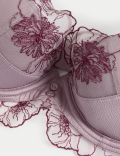 Zinnia Embroidery Wired Plunge Bra