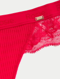 Lounge Rib & Lace Brazilian Knickers