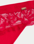 Lounge Rib & Lace High Leg Knickers