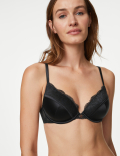 Silk & Lace Wired Plunge Bra A-E