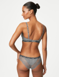 Ribbed & Lace Brazilian Knickers
