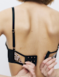 Flora Mesh Embroidered Wired Plunge Bra (A-E)