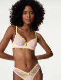 Abella Embroidered Mesh Wired Plunge Bra