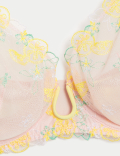 Abella Embroidered Mesh Wired Plunge Bra