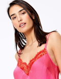 Flirty Satin Lace Cami Set