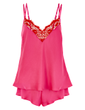 Flirty Satin Lace Cami Set