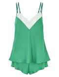 Flirty Satin Lace Cami Set