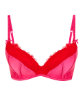 Satin & Lace Non-Wired Push Up Bra A-E