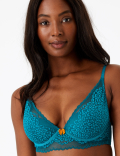 Leopard Lace High Apex Plunge Bra A-E