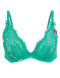 Satin & Lace Non Padded Plunge Bra B-G