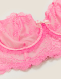 Eyelash Lace Underwired Balcony Bustier A-E