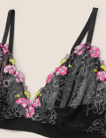 Floral Tattoo Embroidered Bralette