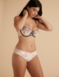Floral Tattoo Embroidered Push Up Bra A-DD