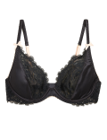 Satin & Lace Underwired Plunge Bra A-E