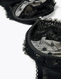 Satin Spot Print Non-Padded Plunge Bra B-G